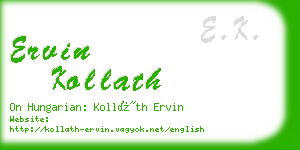 ervin kollath business card